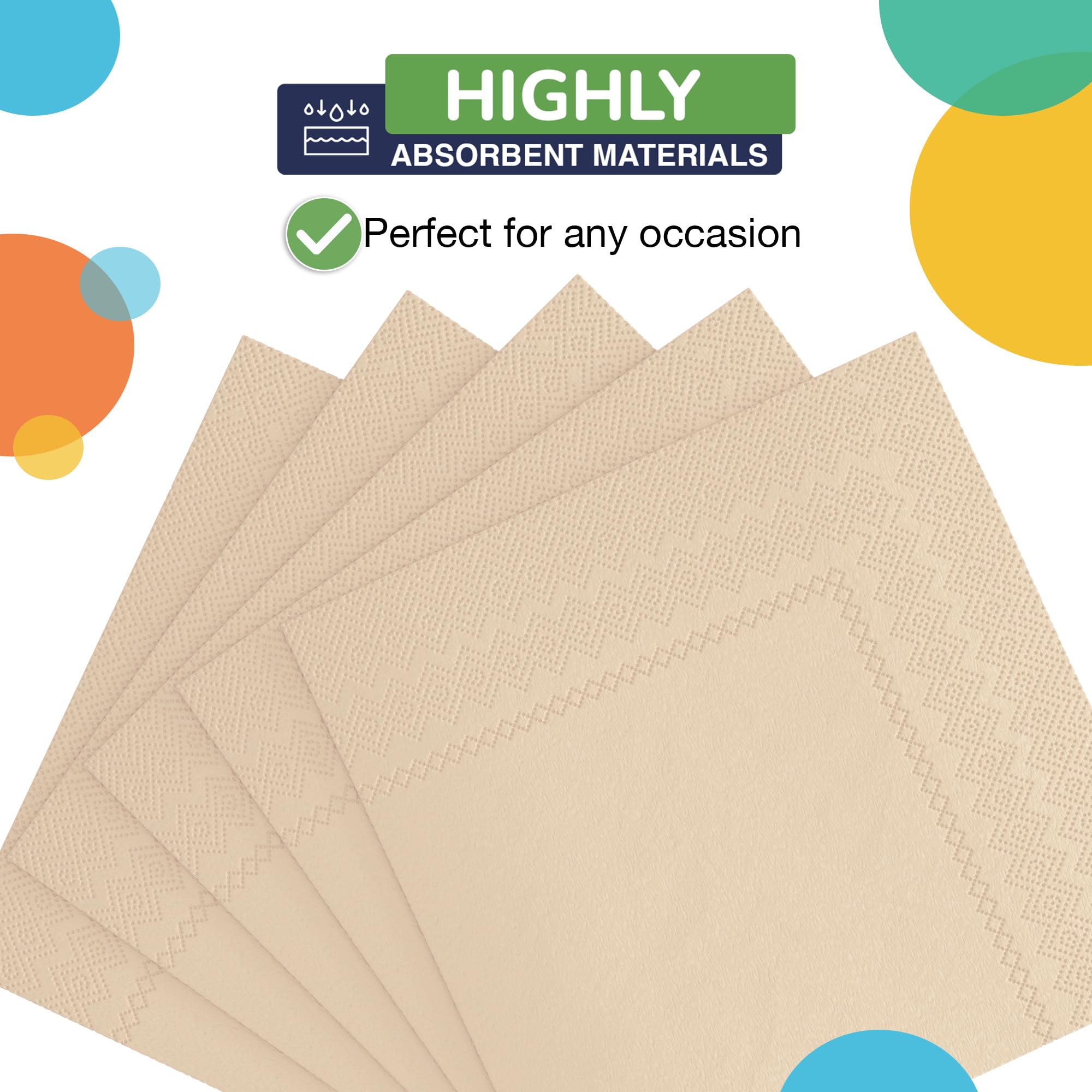 Ivory Luncheon Napkins - 6.75 in. x 6.75 in. | Case of 3600