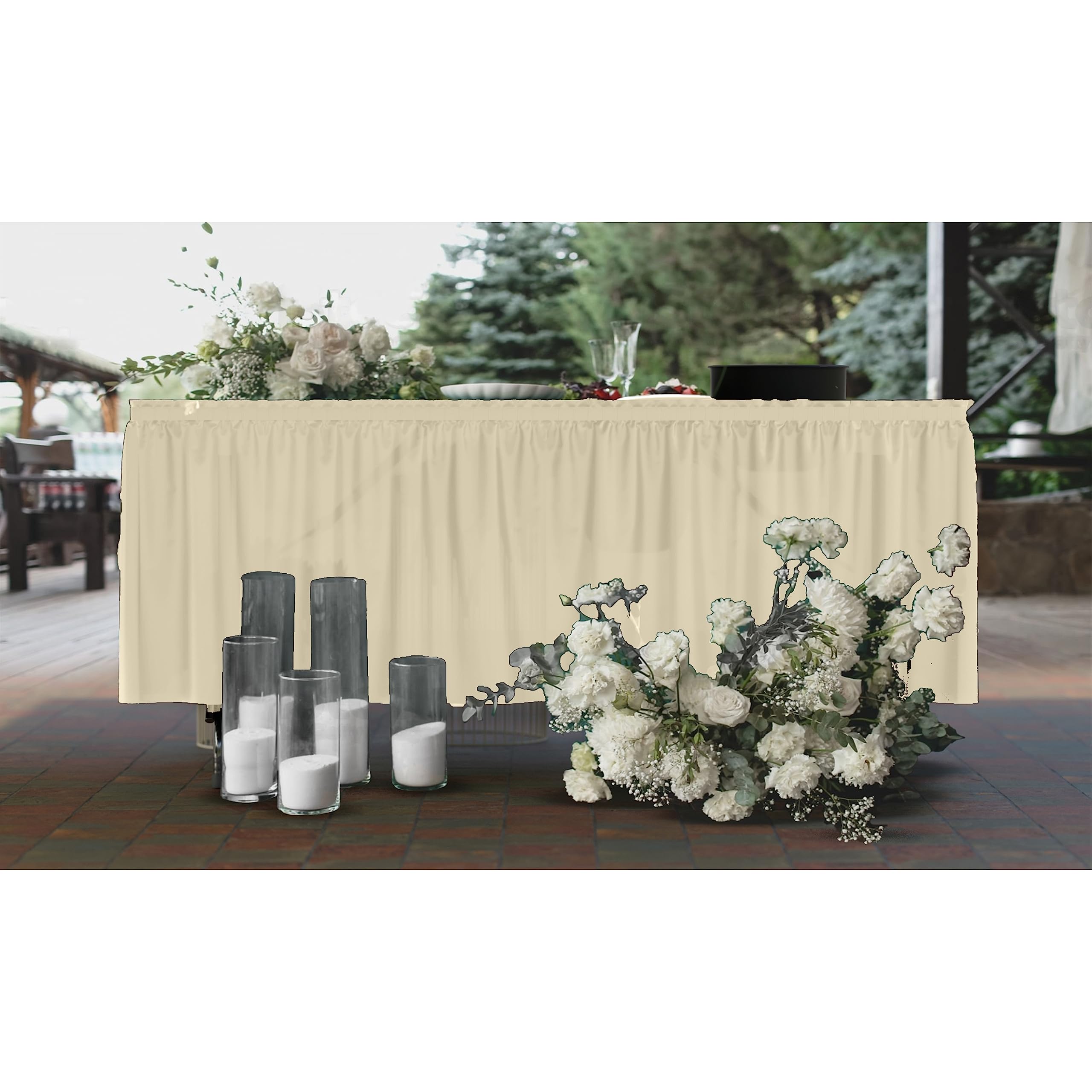 Ivory Plastic Table Skirt | Case of 48