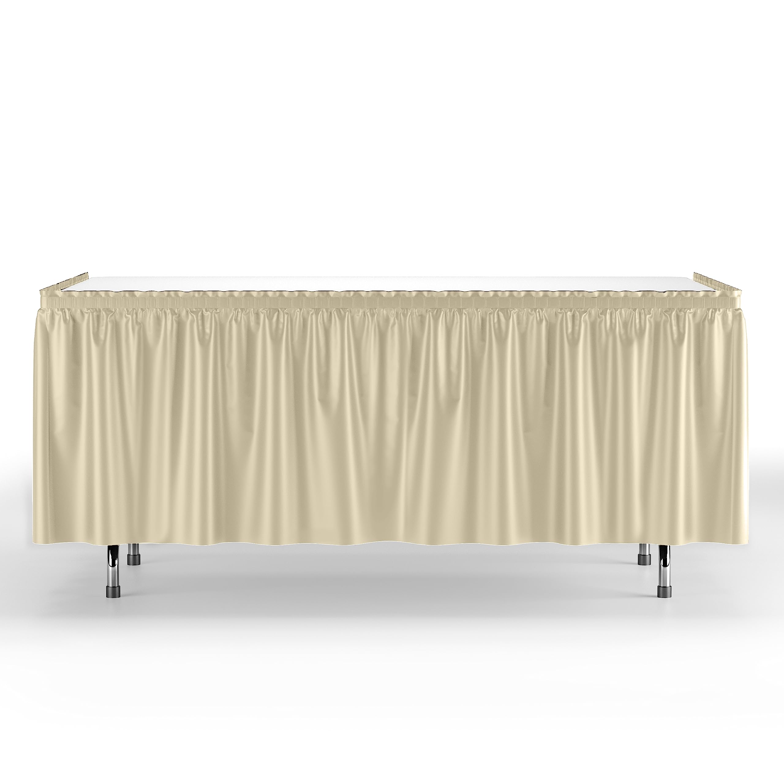 Ivory Plastic Table Skirt | Case of 48