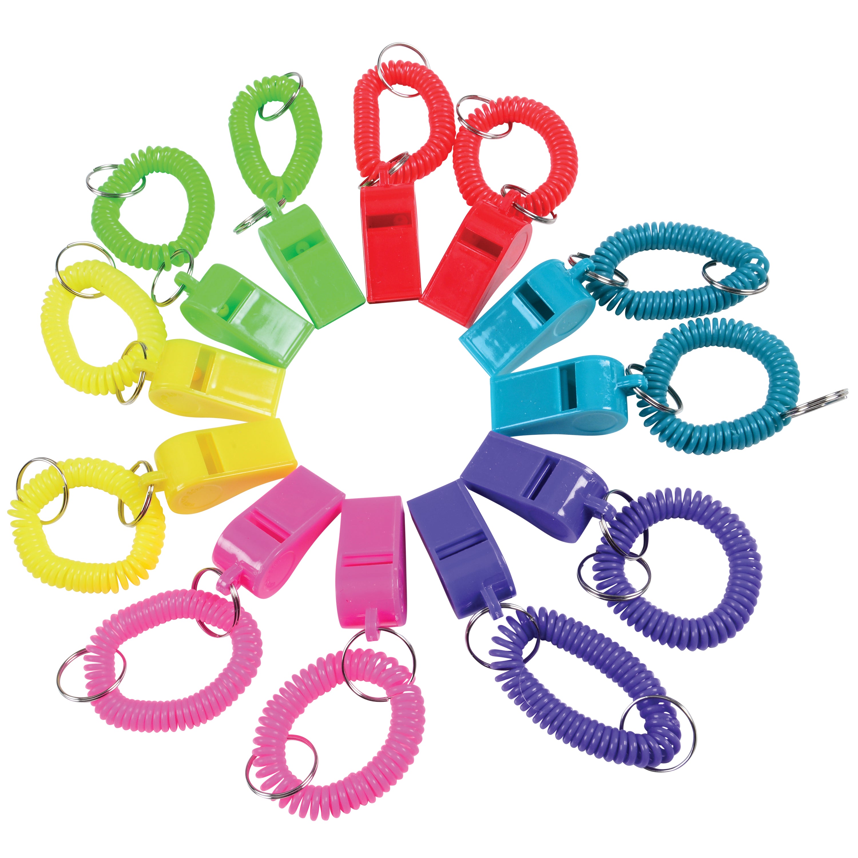 Bracelet Whistle Keychains - 12 Count