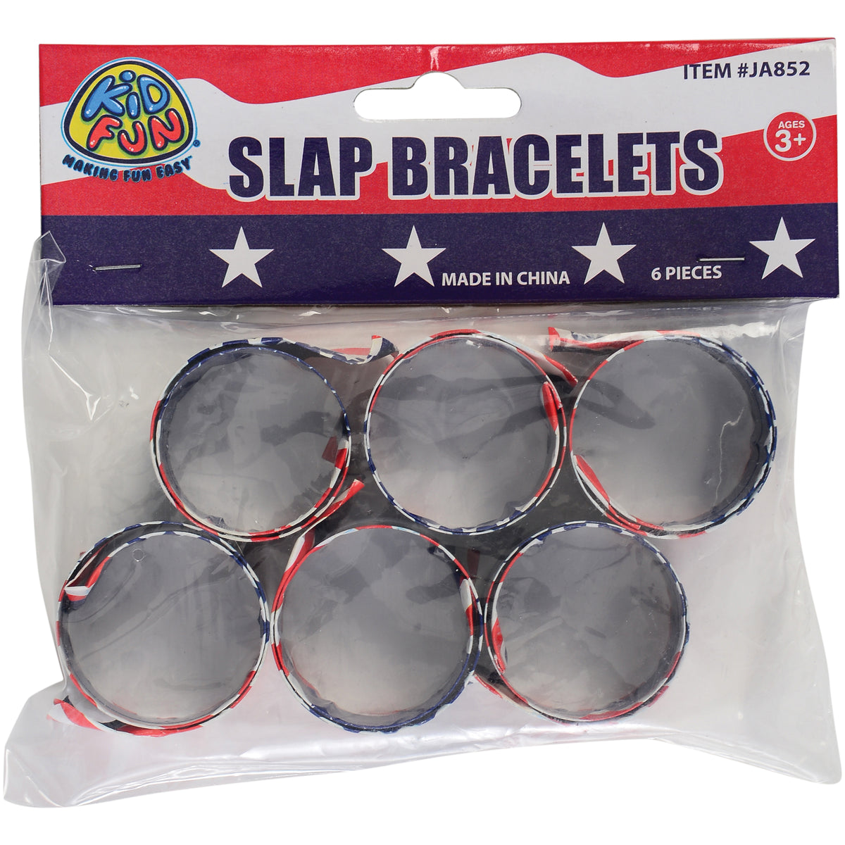 Patriotic Slap Bracelets/6 Per Pkg - 6 Count