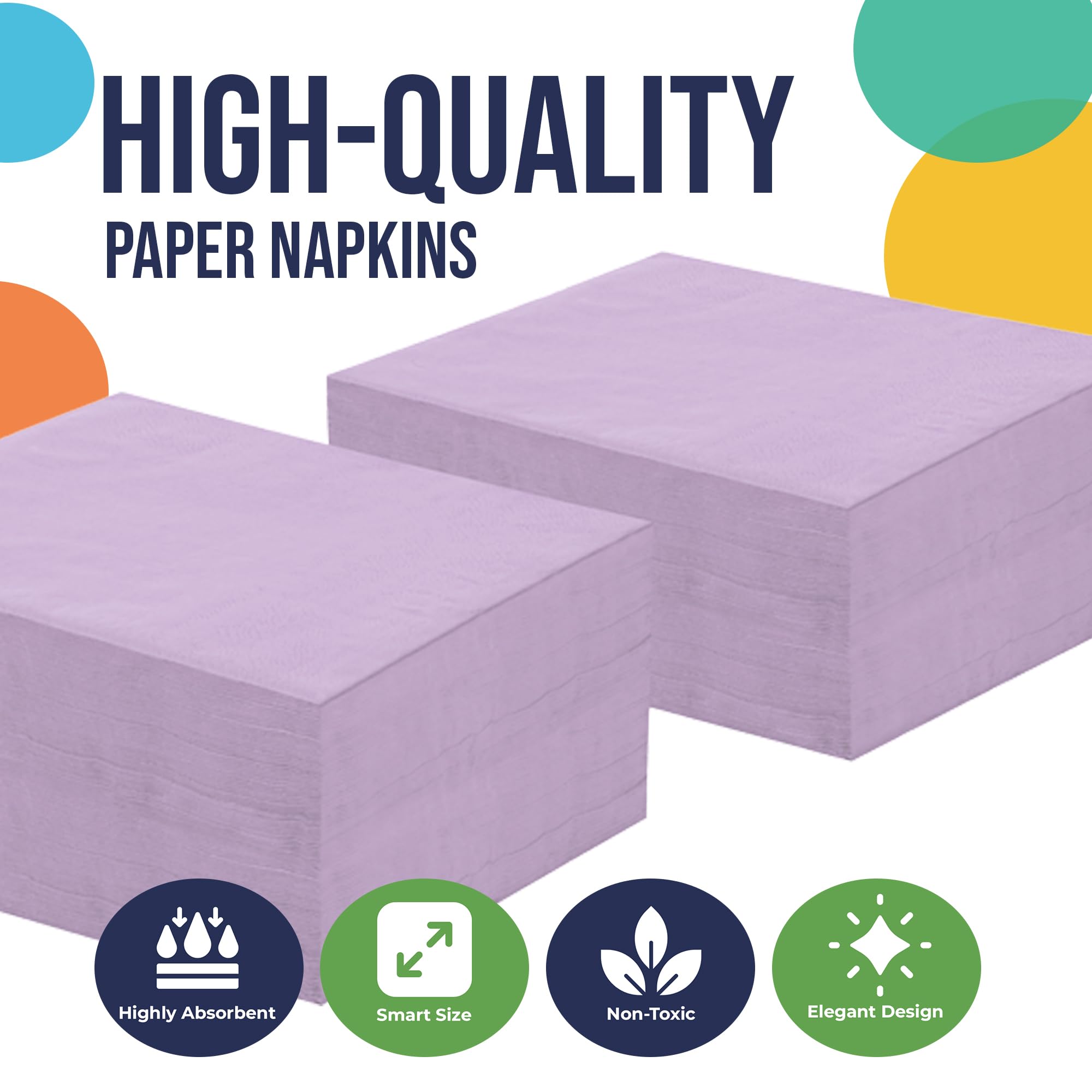 Lavender Luncheon Napkins - 6.75 in. x 6.75 in. | Case of 3600