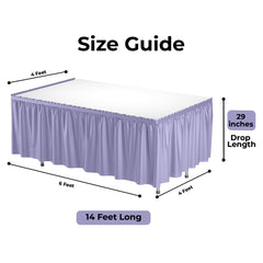 Lavender Plastic Table Skirt