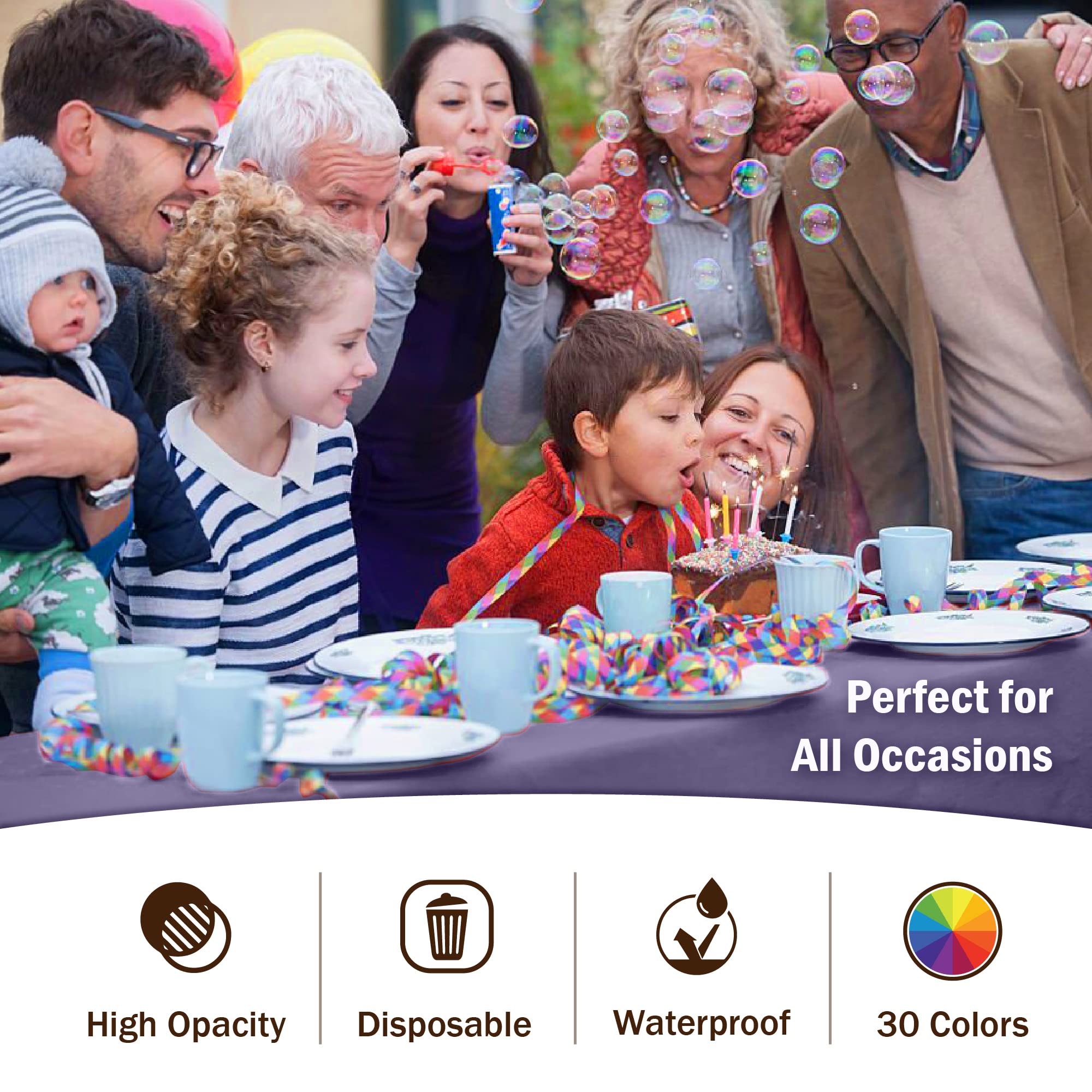 Premium Lavender Plastic Table Cover | Case of 96 - 54 In. x 108 In.