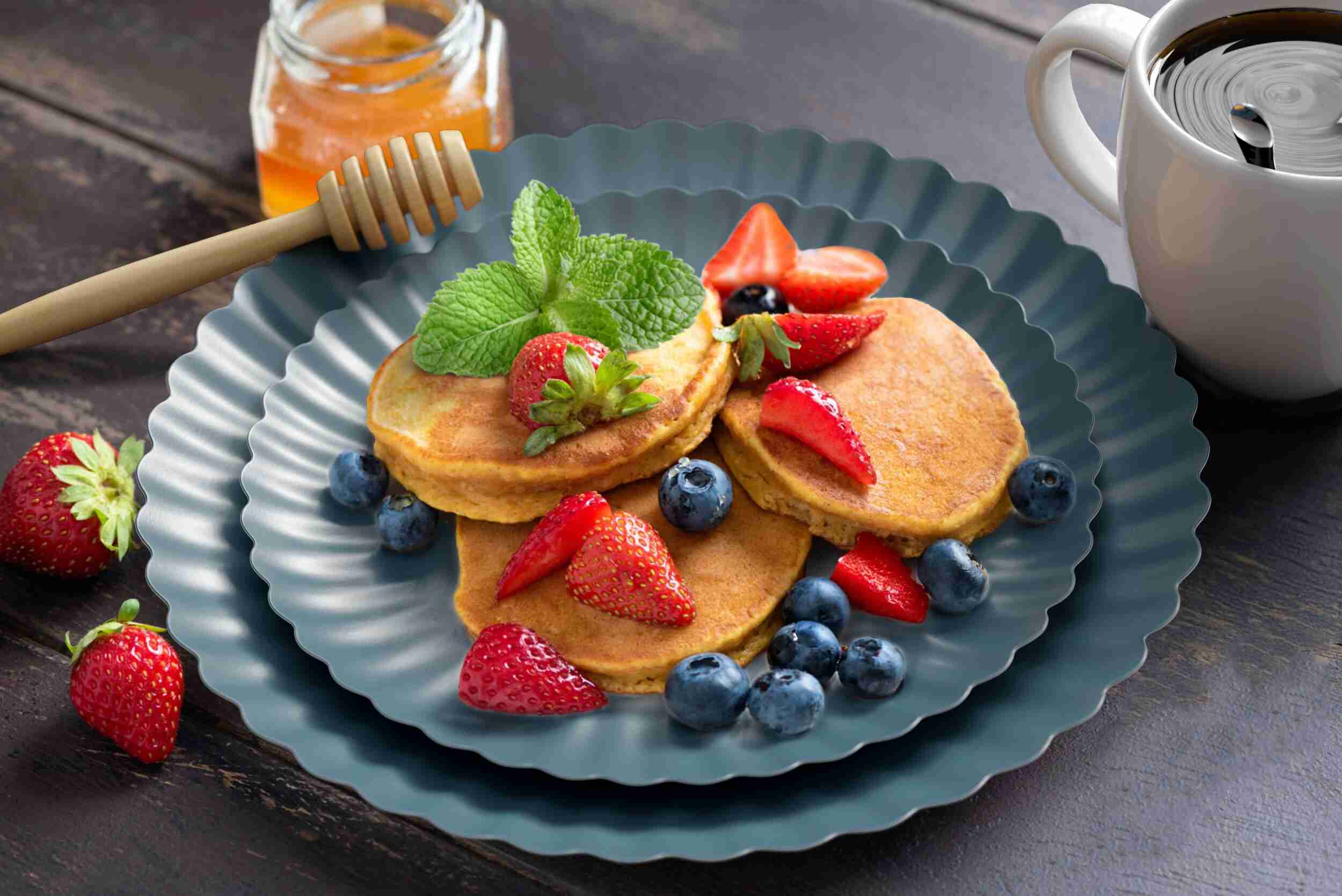 Scalloped Paper Plate Combo 20/20 - Slate Blue