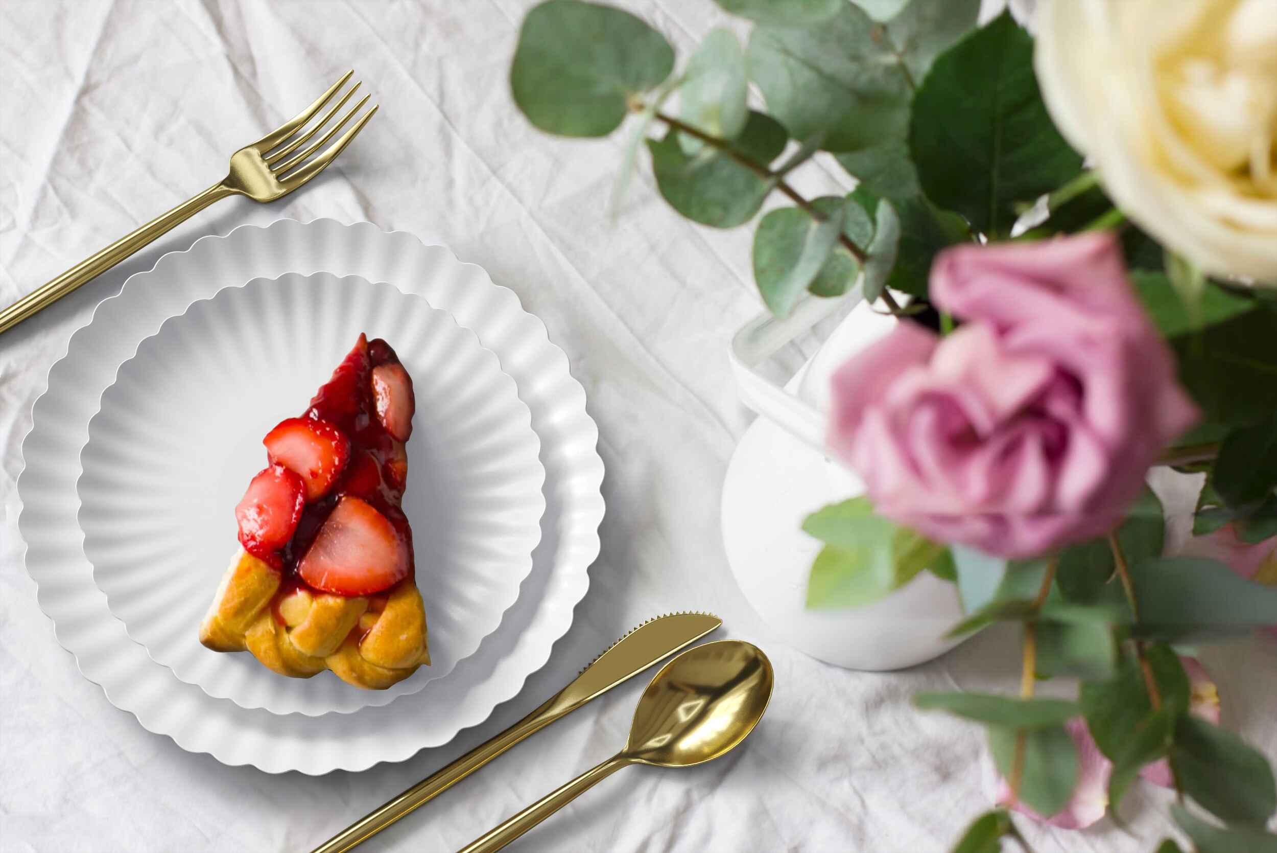 Scalloped Paper Plate Combo 20/20 - Snow