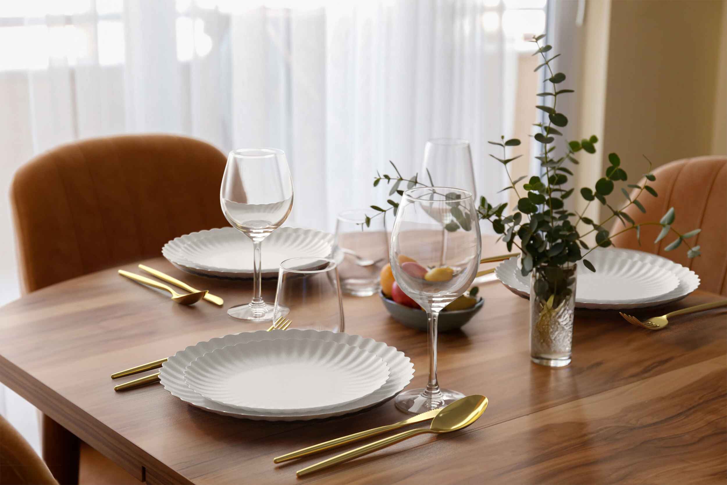 Scalloped Paper Plate Combo 20/20 - Snow