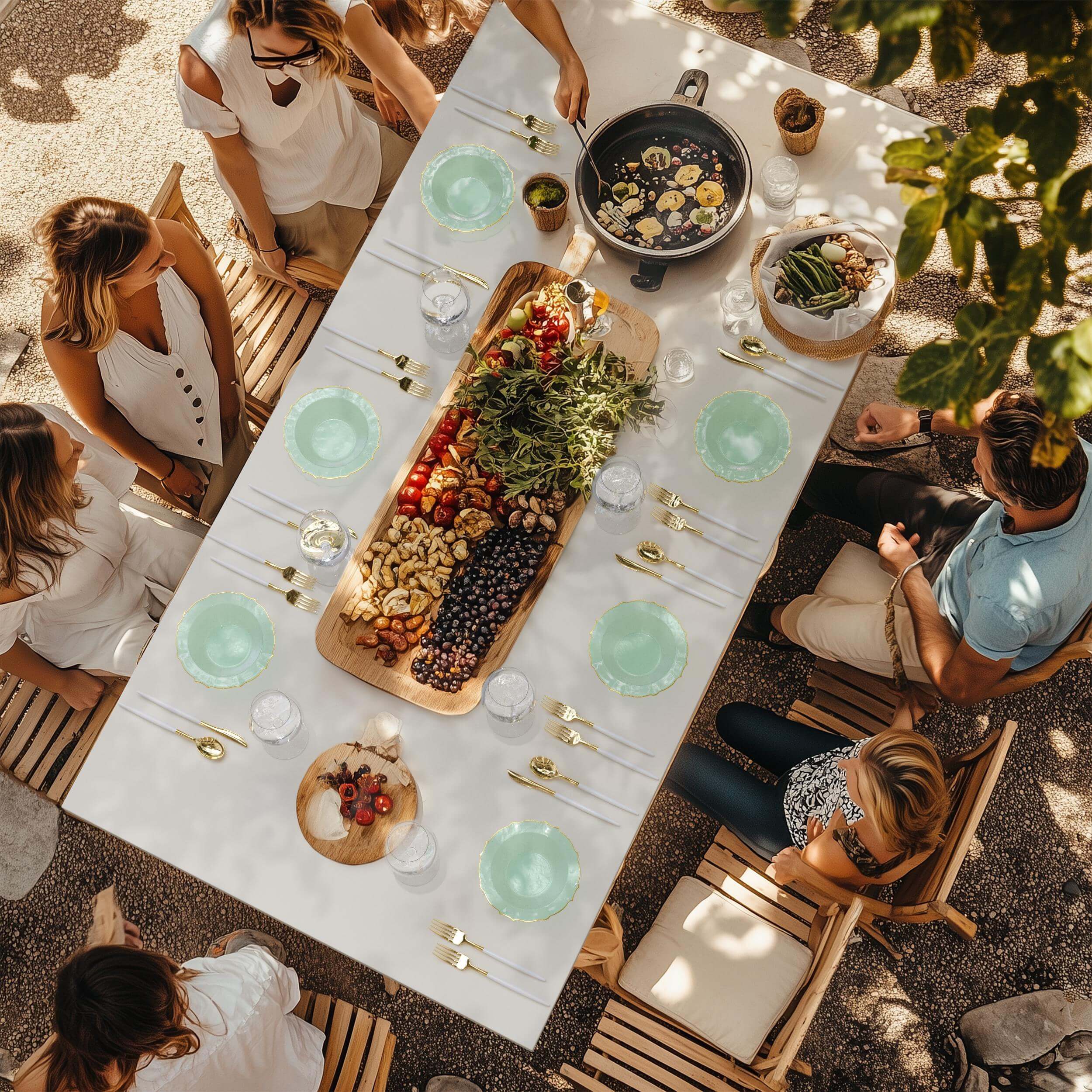 12 Oz. Mint/Gold Petal Bowls | 120 Count