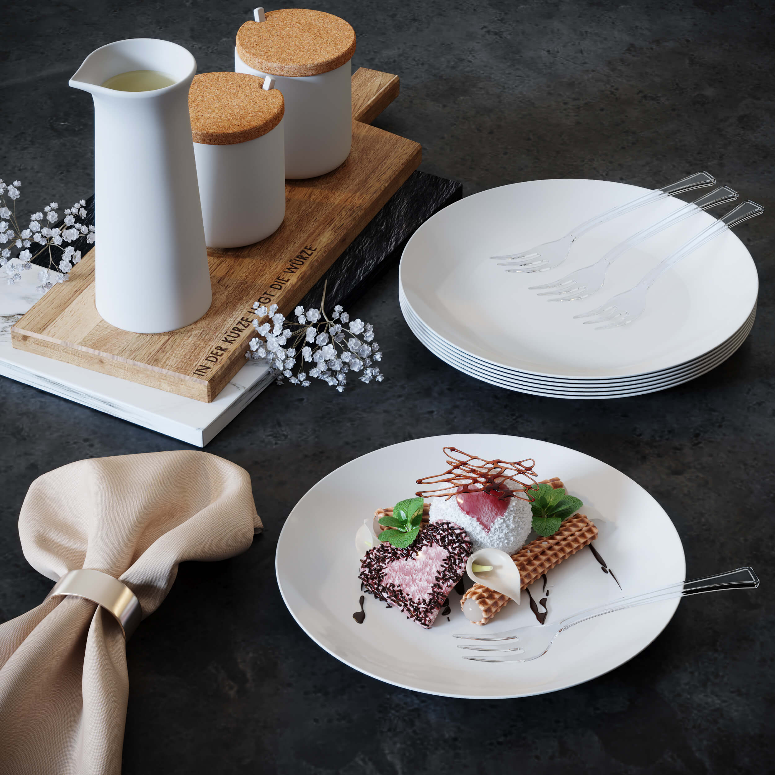 Exquisite Clear Plastic Tasting Forks 100 Count