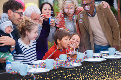 Celebrate Printed Plastic Table Cover 54" x 108" Black/Gold