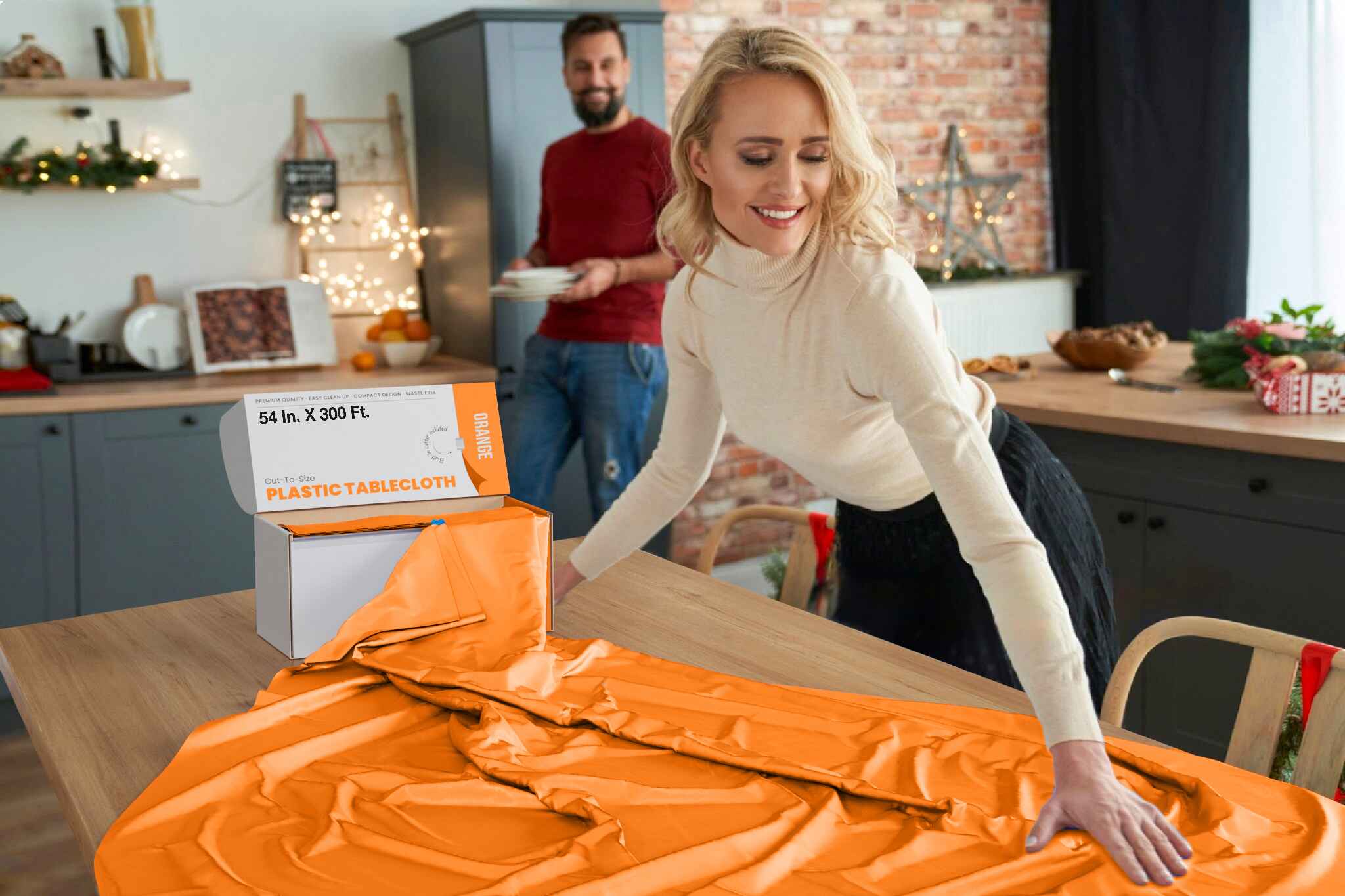 54 In. x 300 Ft. Cut To Size Table Roll | Orange