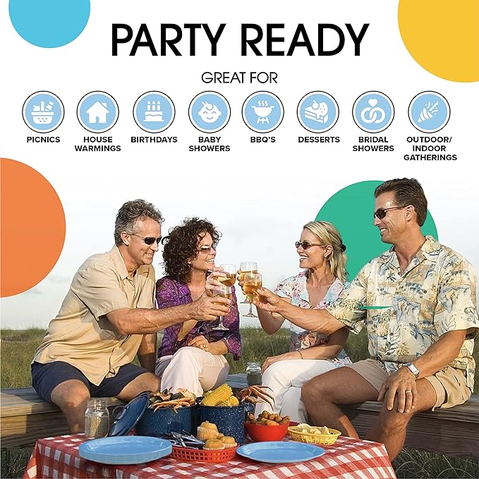 7 In. Light Blue Paper Plates | Case of 1000