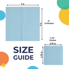Light Blue Beverage Napkins - 4.75 in. x 4.75 in. | Case of 3600