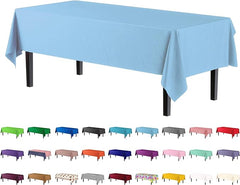 Premium Light Blue Plastic Table Cover | Case of 96 - 54 In. x 108 In.