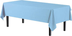 Premium Light Blue Plastic Table Covers | 6 Pack - 54 In. x 108 In.