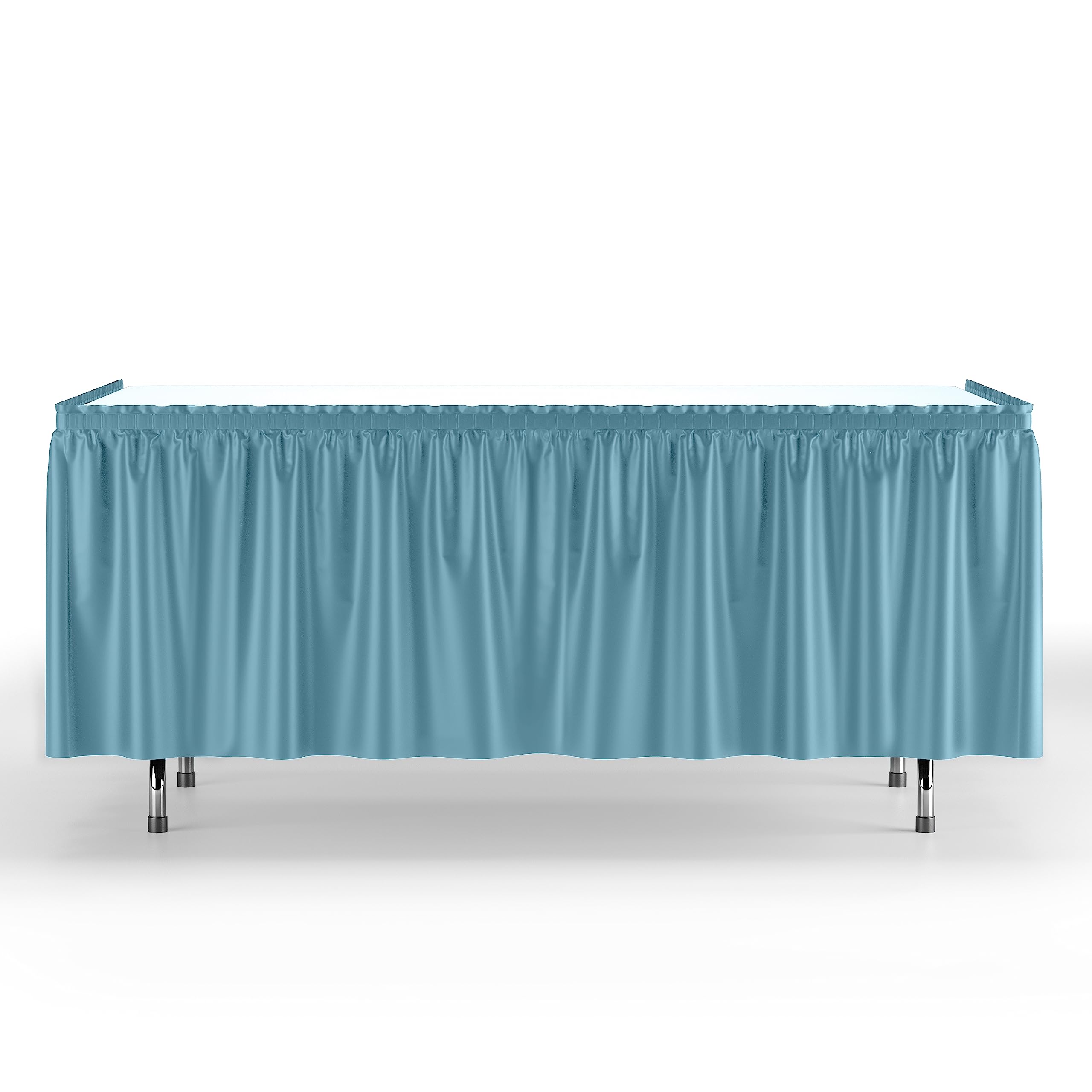 Light Blue Plastic Table Skirt