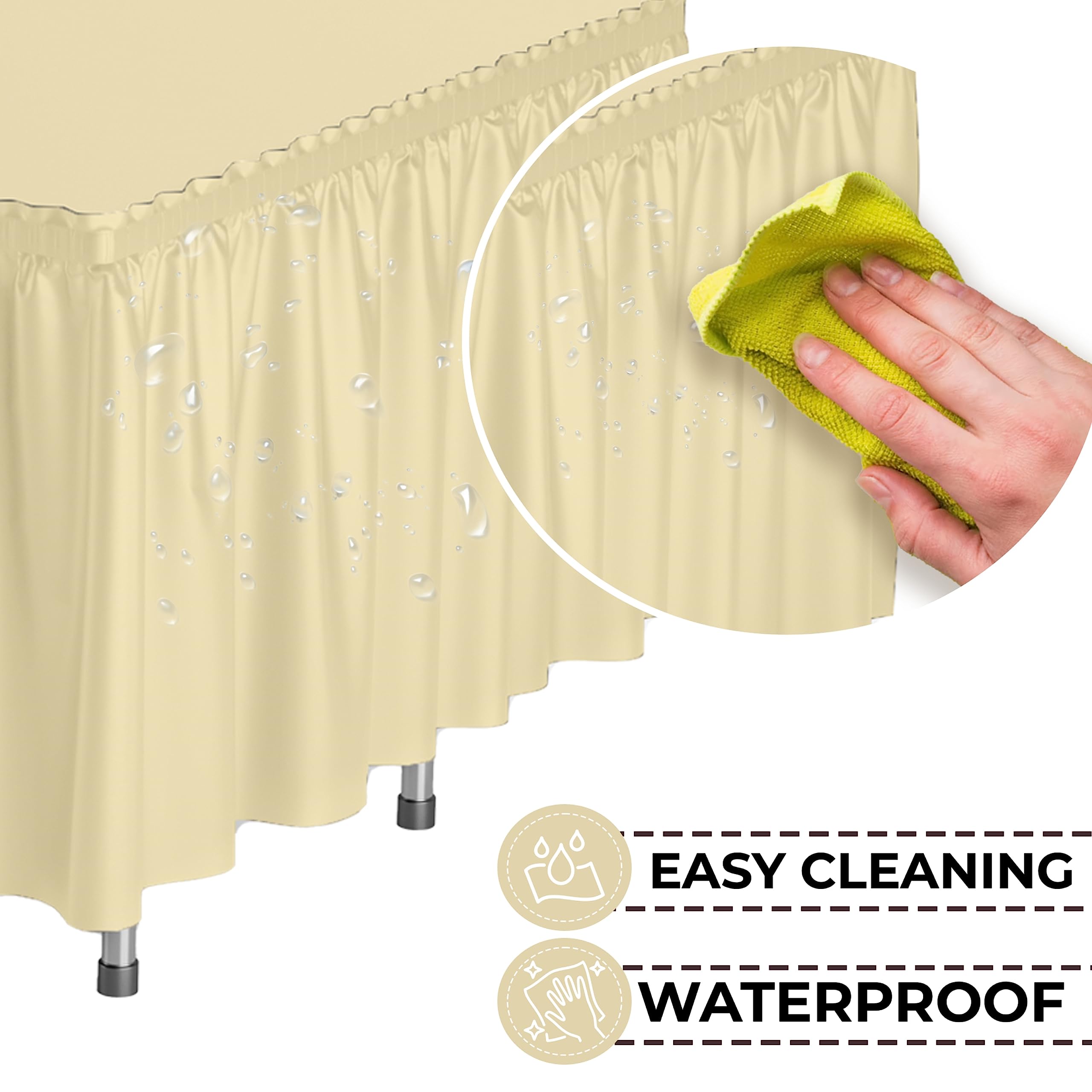 Light Yellow Plastic Table Skirt | Case of 48