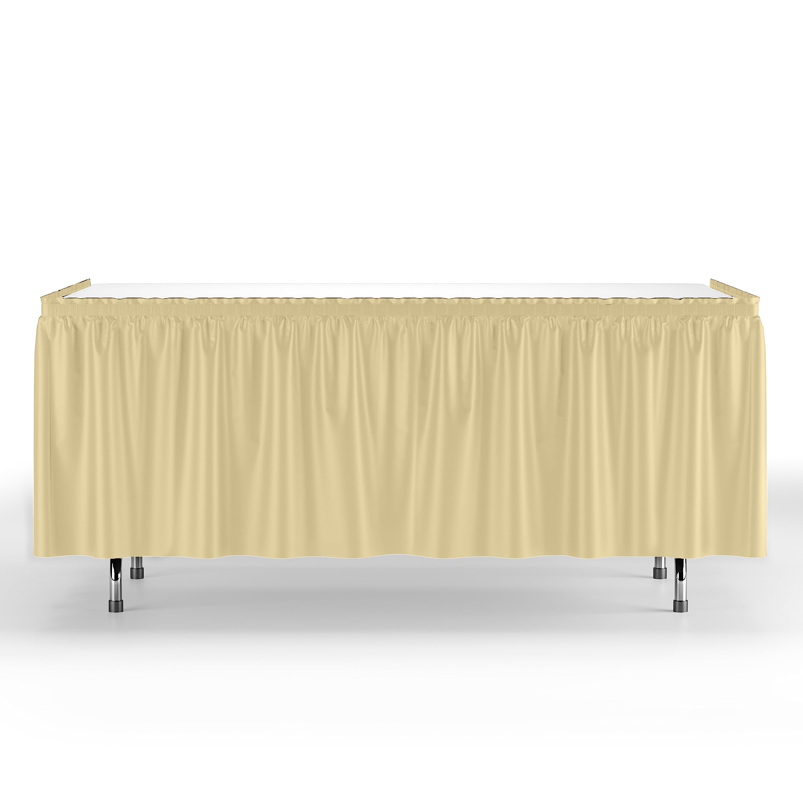 Light Yellow Plastic Table Skirt | Case of 48