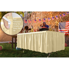Light Yellow Plastic Table Skirt | Case of 48