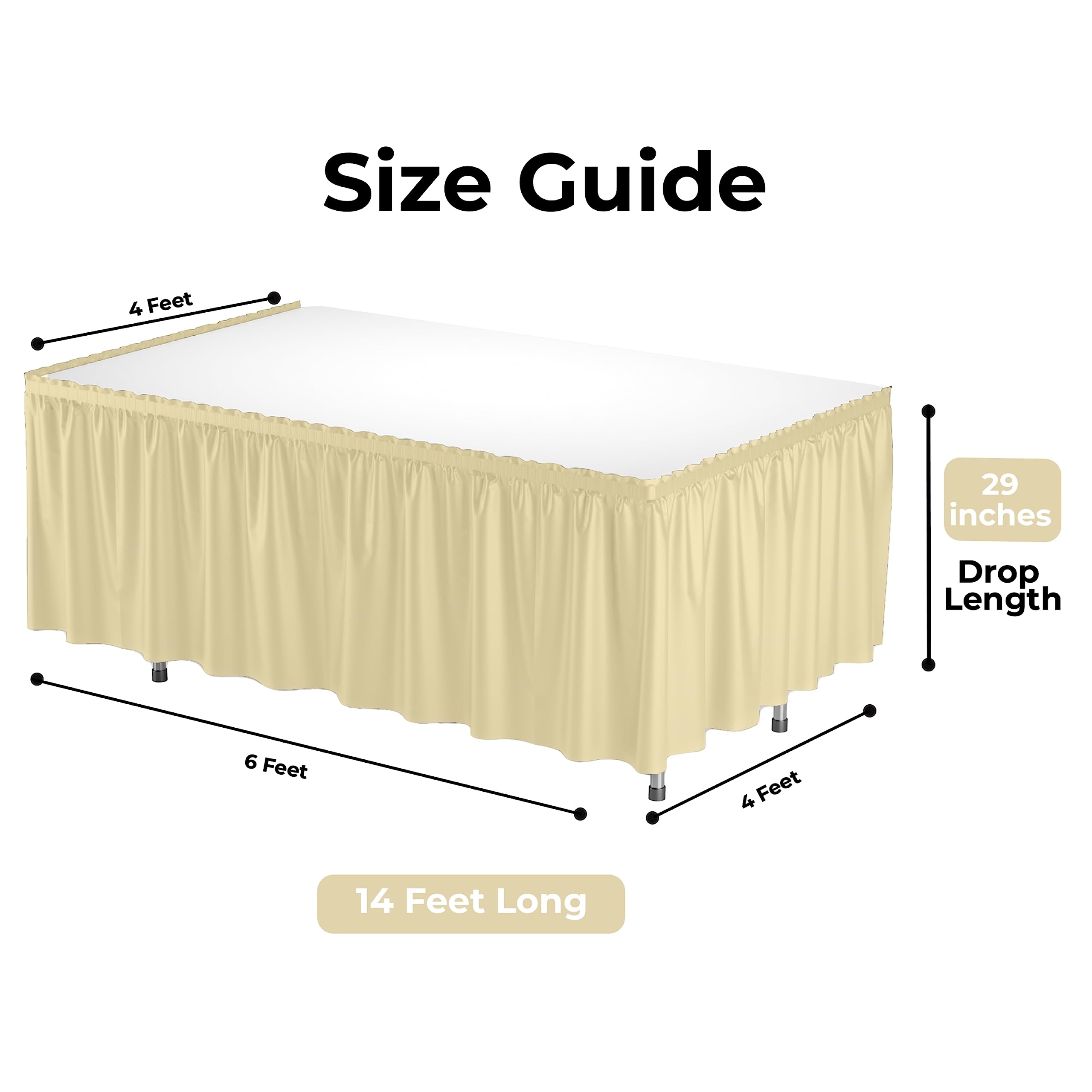 Light Yellow Plastic Table Skirt