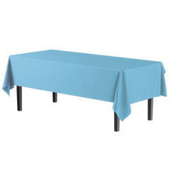 Premium Sky Blue Plastic Table Covers | 6 Pack - 54 In. x 108 In.