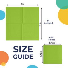 Lime Green Beverage Napkins - 9 in. | 1800 Count