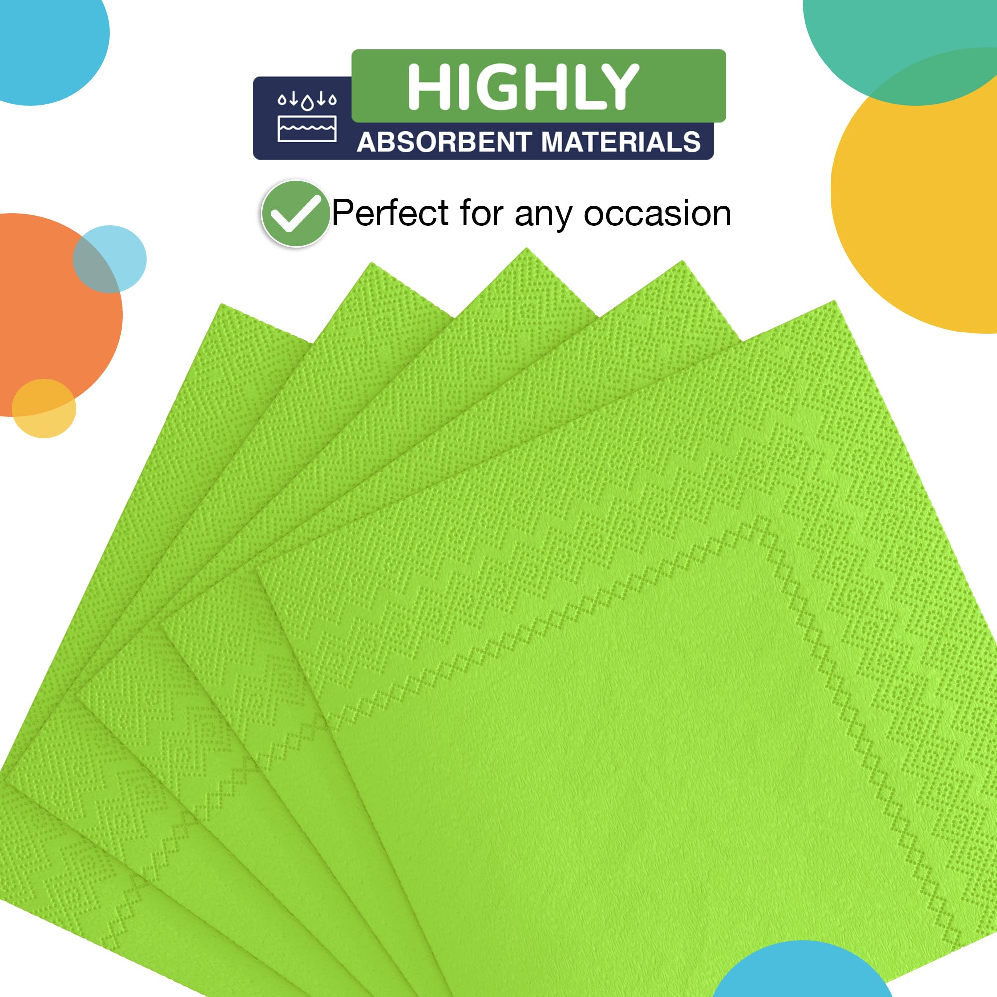 Lime Green Beverage Napkins - 9 in. | 1800 Count