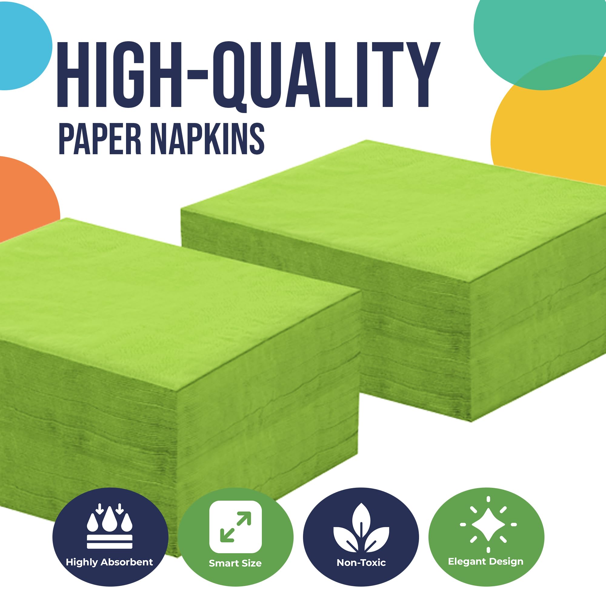 Lime Green Luncheon Napkins - 6.75 in. x 6.75 in. | Case of 3600