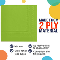Lime Green Luncheon Napkins - 6.75 in. | 1800 Count