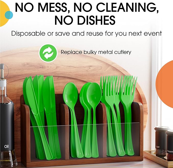 Heavy Duty Lime Green Plastic Spoons - 7 in. | Case of 1200