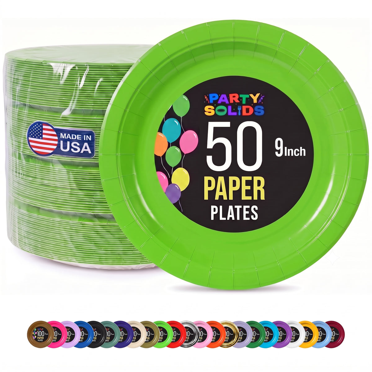 9 in. Lime Green Paper Plates | 50 Ct.
