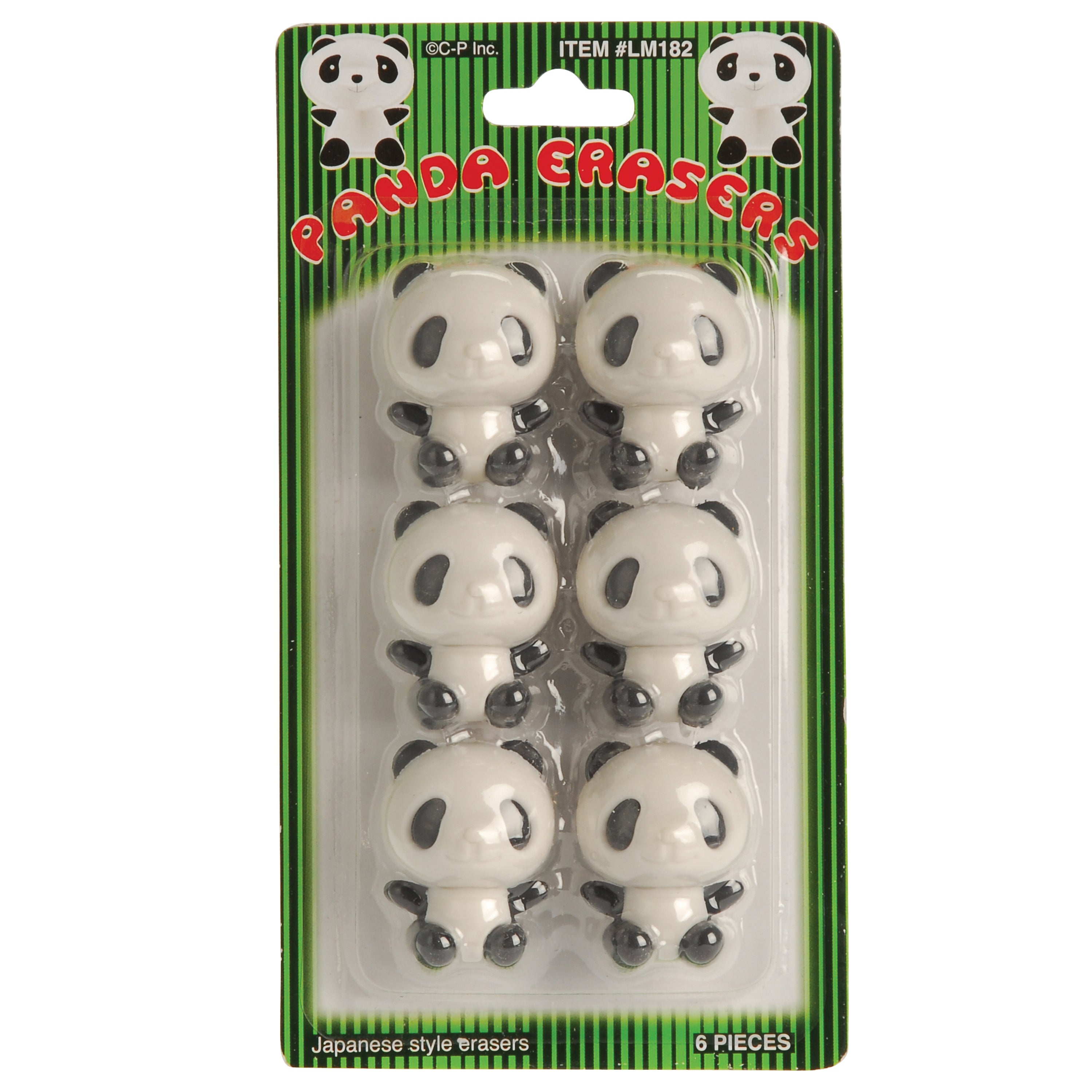 Panda Erasers/6 Per Pkg - 6 Count