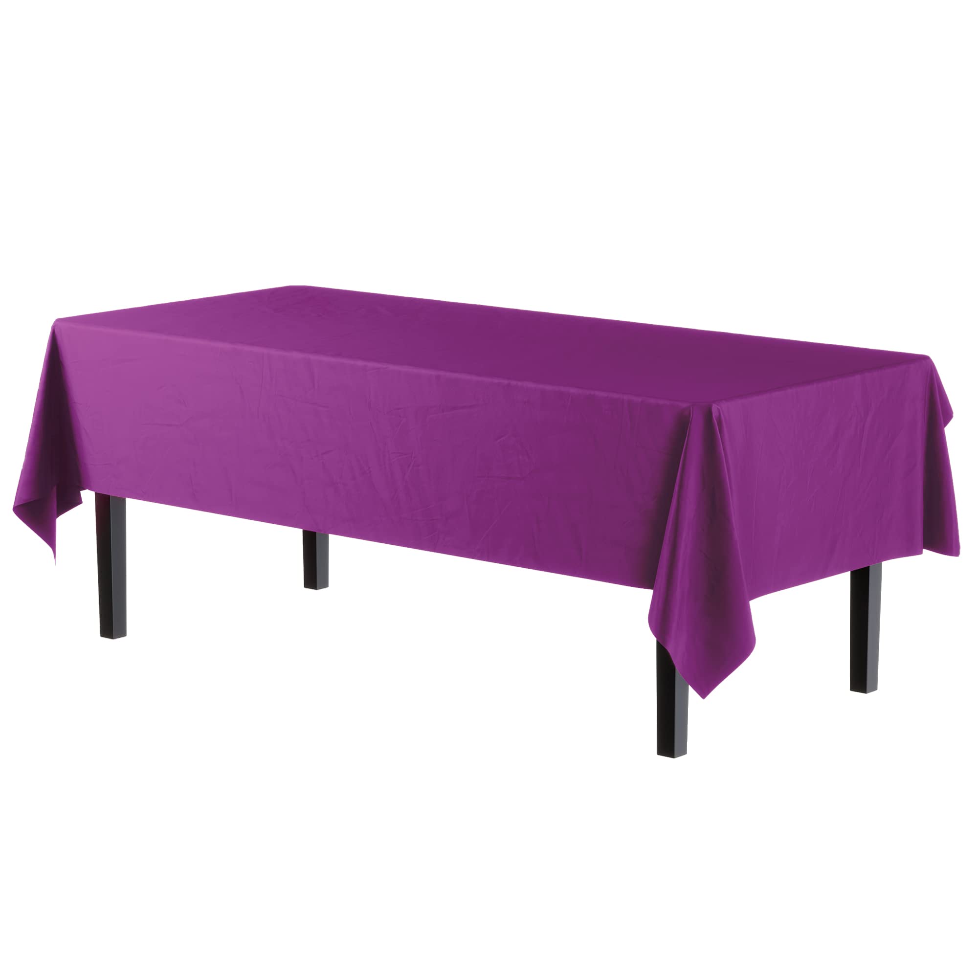 Magenta Plastic Table Covers | 12 Pack - 54 In. x 108 In.