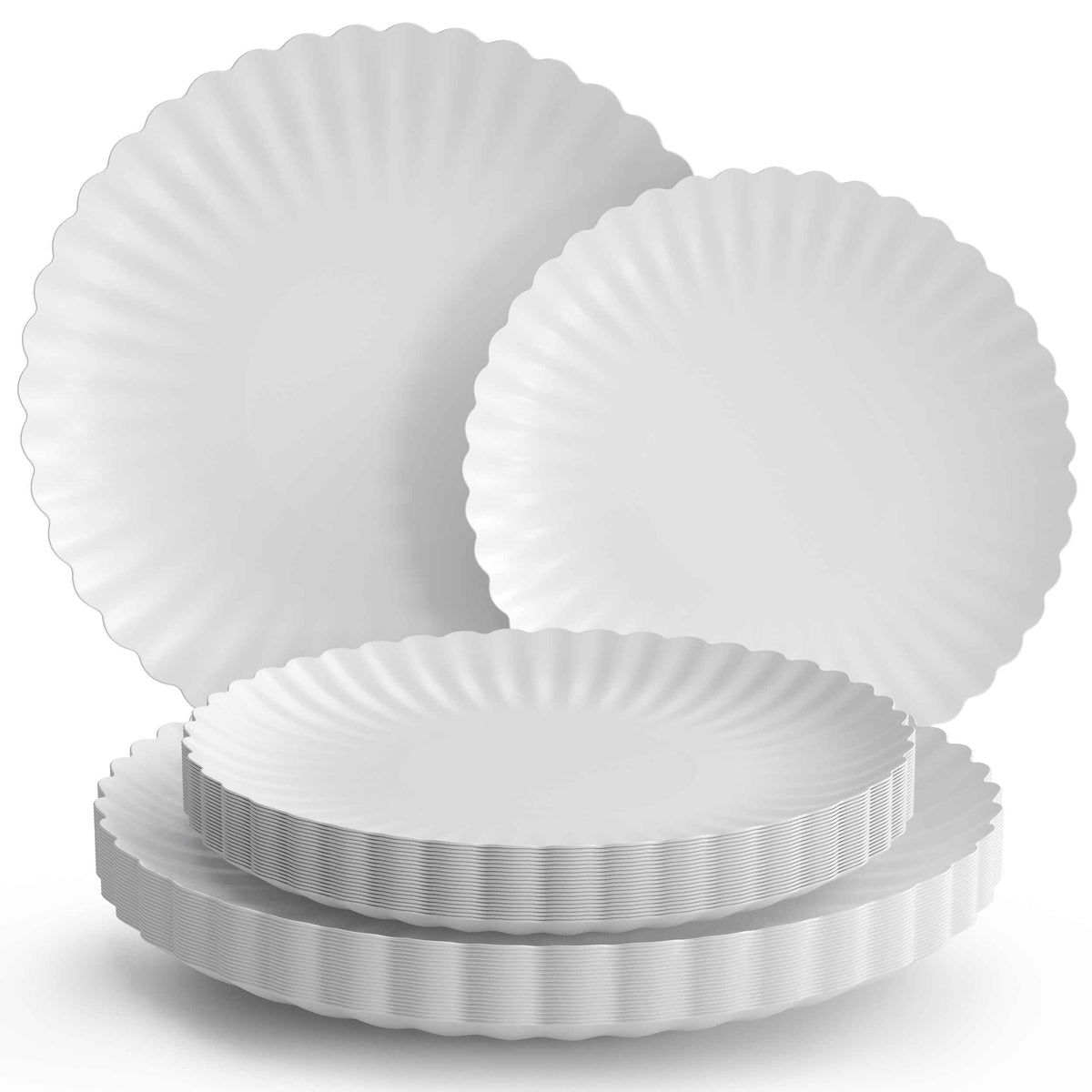 Scalloped Paper Plate Combo 20/20 - Snow