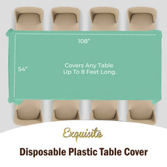 Mint Plastic Table Cover | Case of 48 - 54 In. x 108 In.