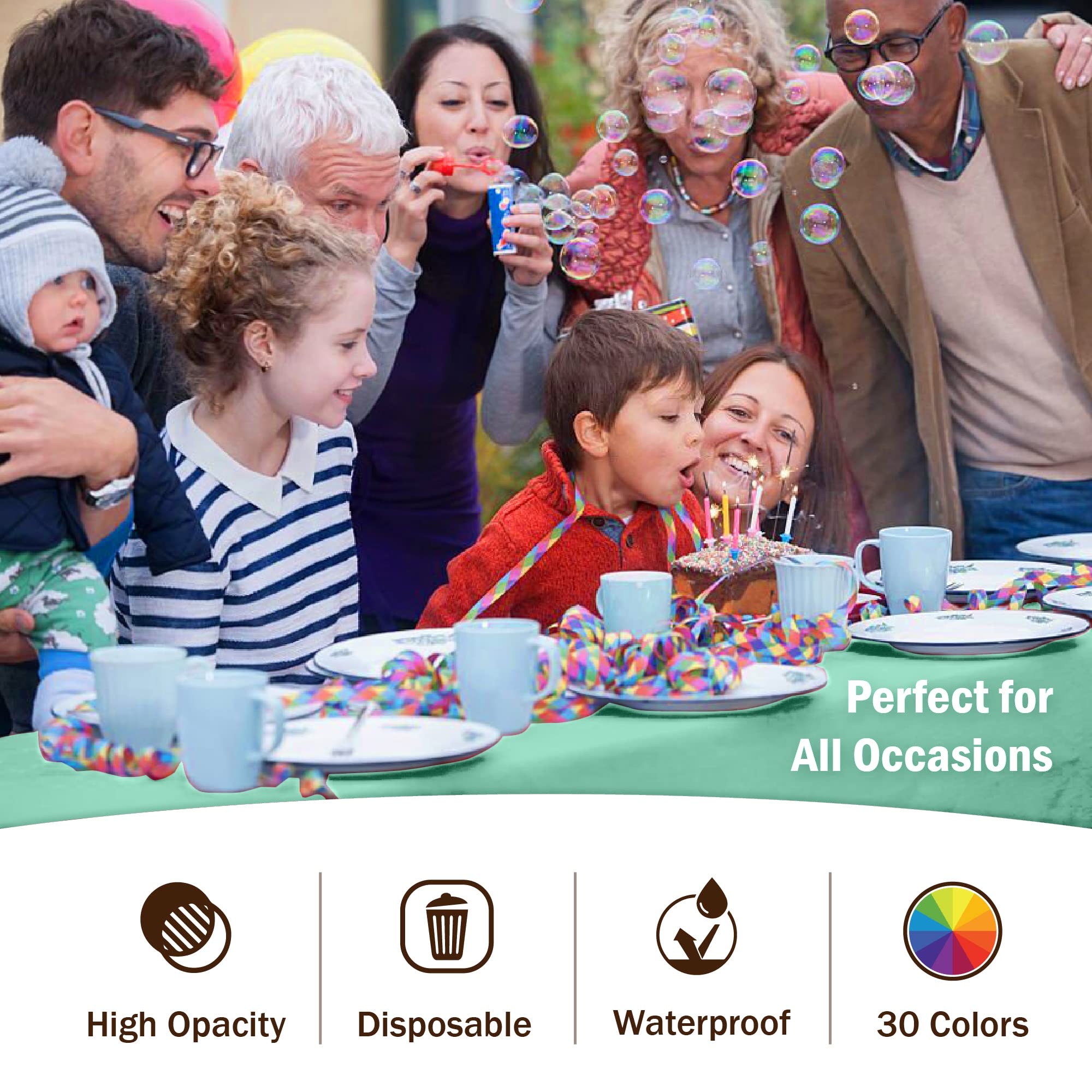 Mint Plastic Table Covers | 6 Pack - 54 In. x 108 In.