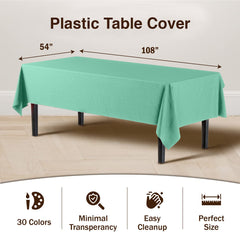 Mint Plastic Table Cover | Case of 48 - 54 In. x 108 In.