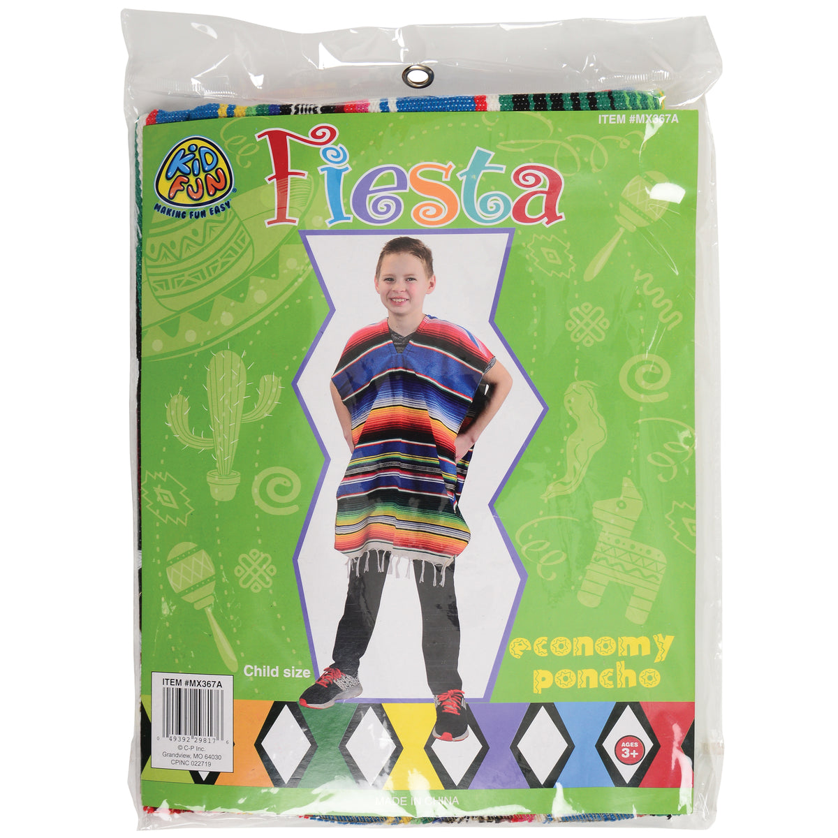Colorful Economy Poncho/Child - 1 Count