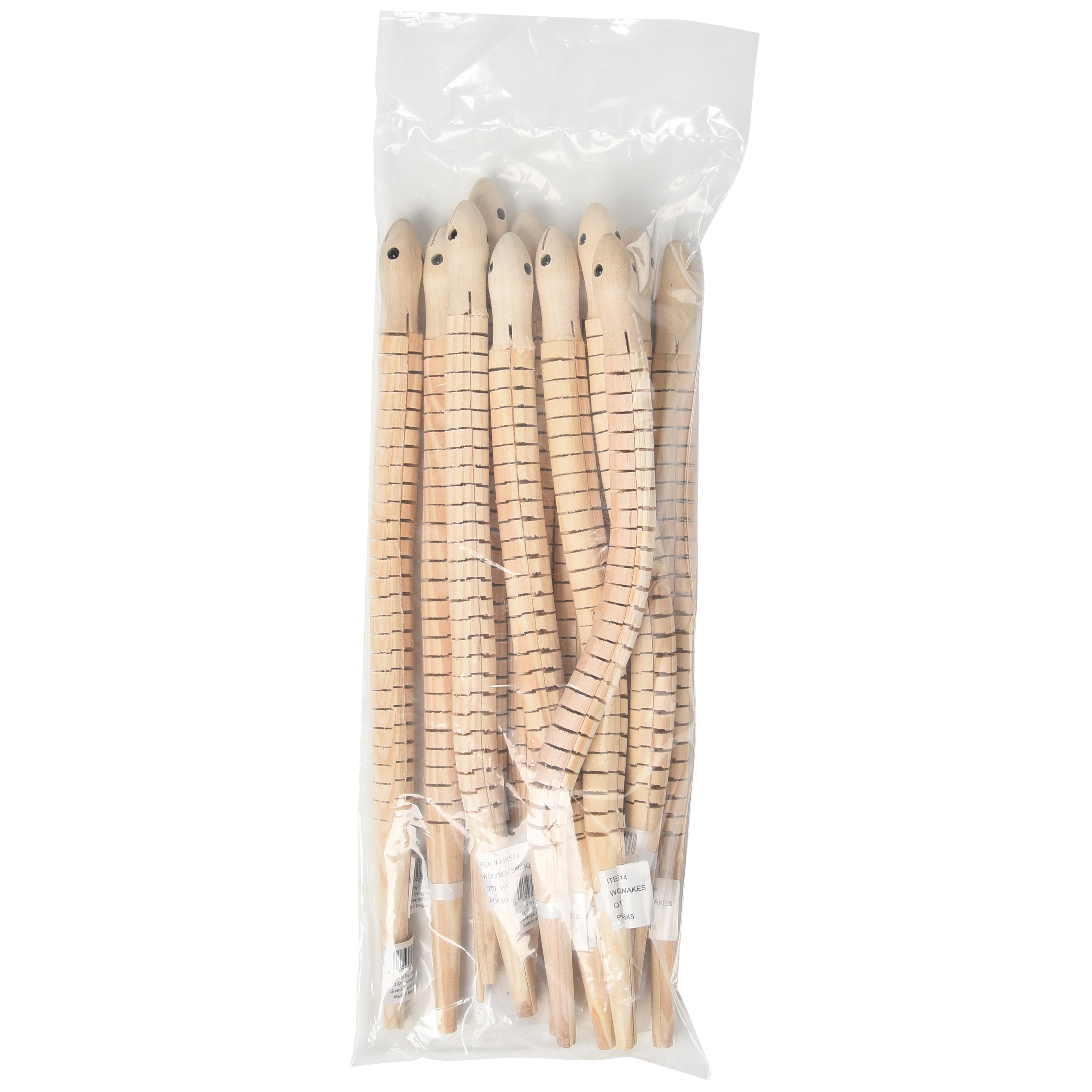 Wooden Snakes - 12 Count
