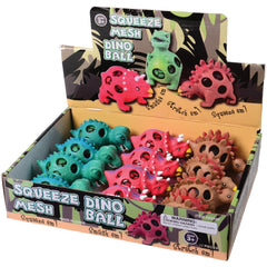 Squeeze Mesh Dino Ball - 12 Count