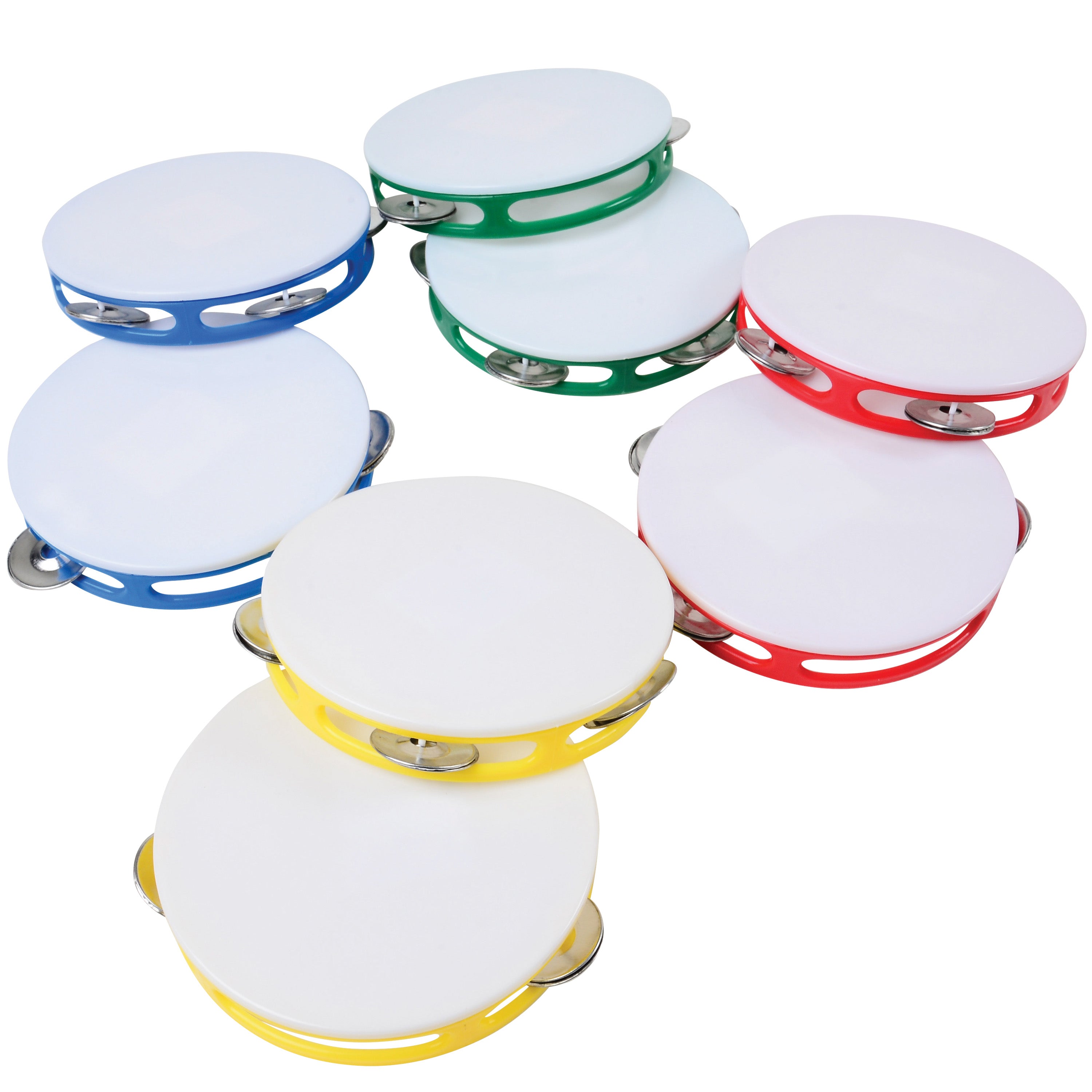 Primary Color Tambourines - 12 Count