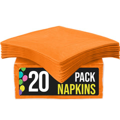 Orange Luncheon Napkins - 6.75 In. X 6.75 In. | 20 Count