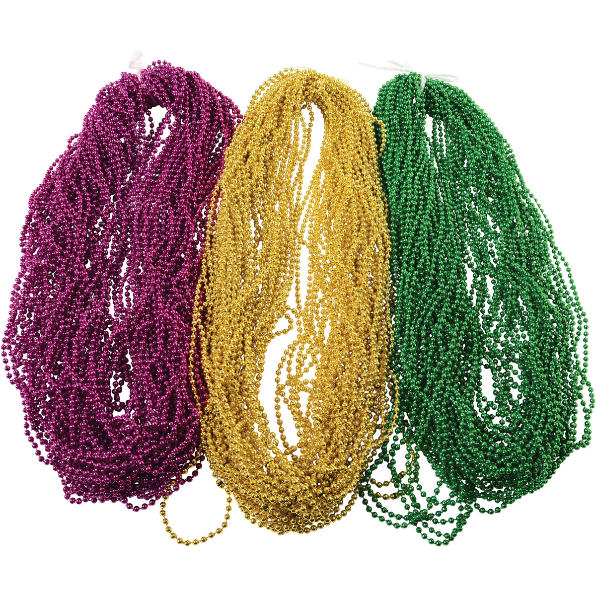 Mardi Gras Met Bead Necklaces/4Mm (Sold By Gross) - 144 Count