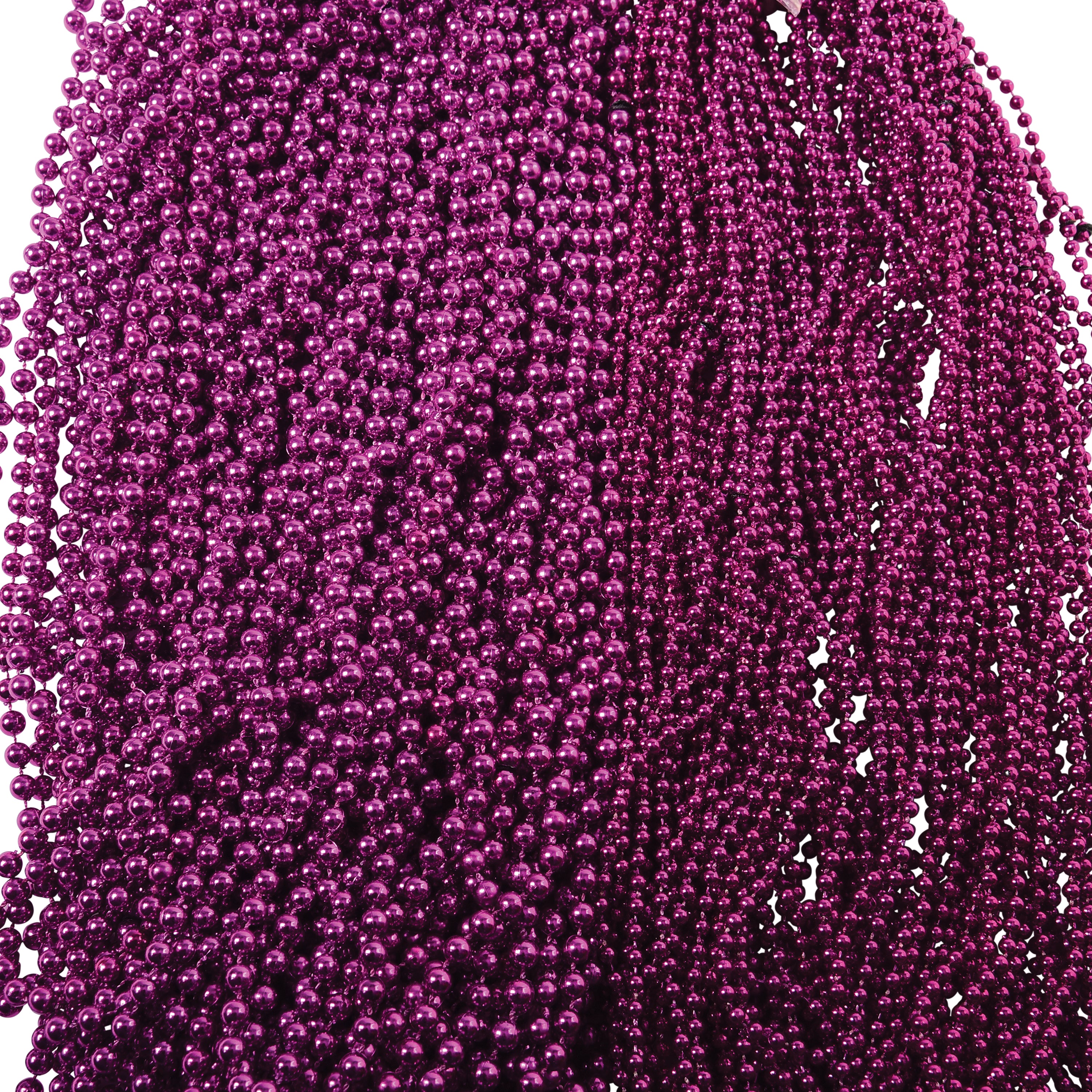 Mardi Gras Met Bead Necklaces/4Mm (Sold By Gross) - 144 Count