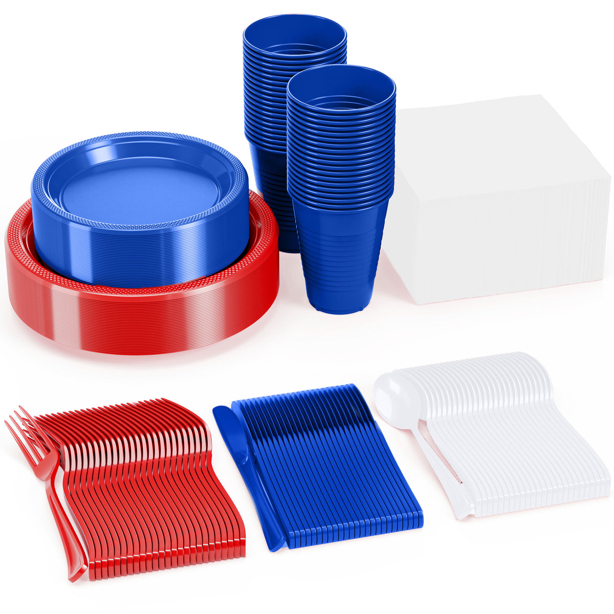 Patriotic Tableware Bundle - 350 Pcs