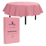 Pink Flannel Backed Plastic Table Cover 70 In. Round