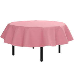 Pink Flannel Backed Table Cover 70 In. Round
