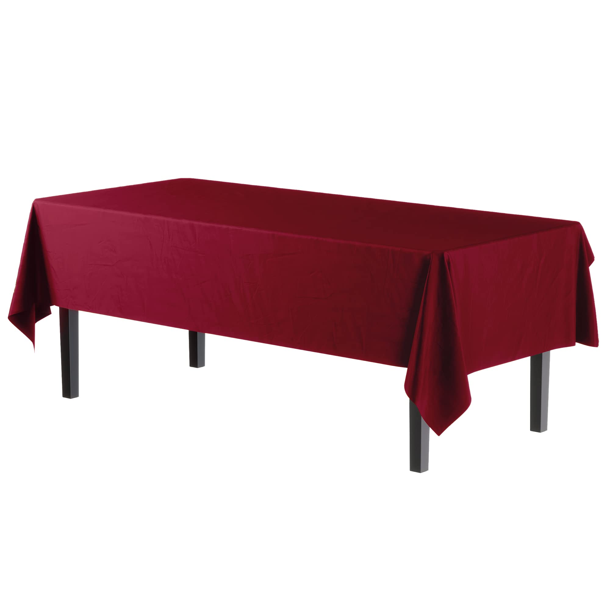 Premium Burgundy Plastic Table Covers | 6 Pack - 54 In. x 108 In.