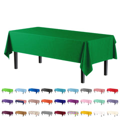 Premium Emerald Green Plastic Table Covers | 12 Pack - 54 In. x 108 In.