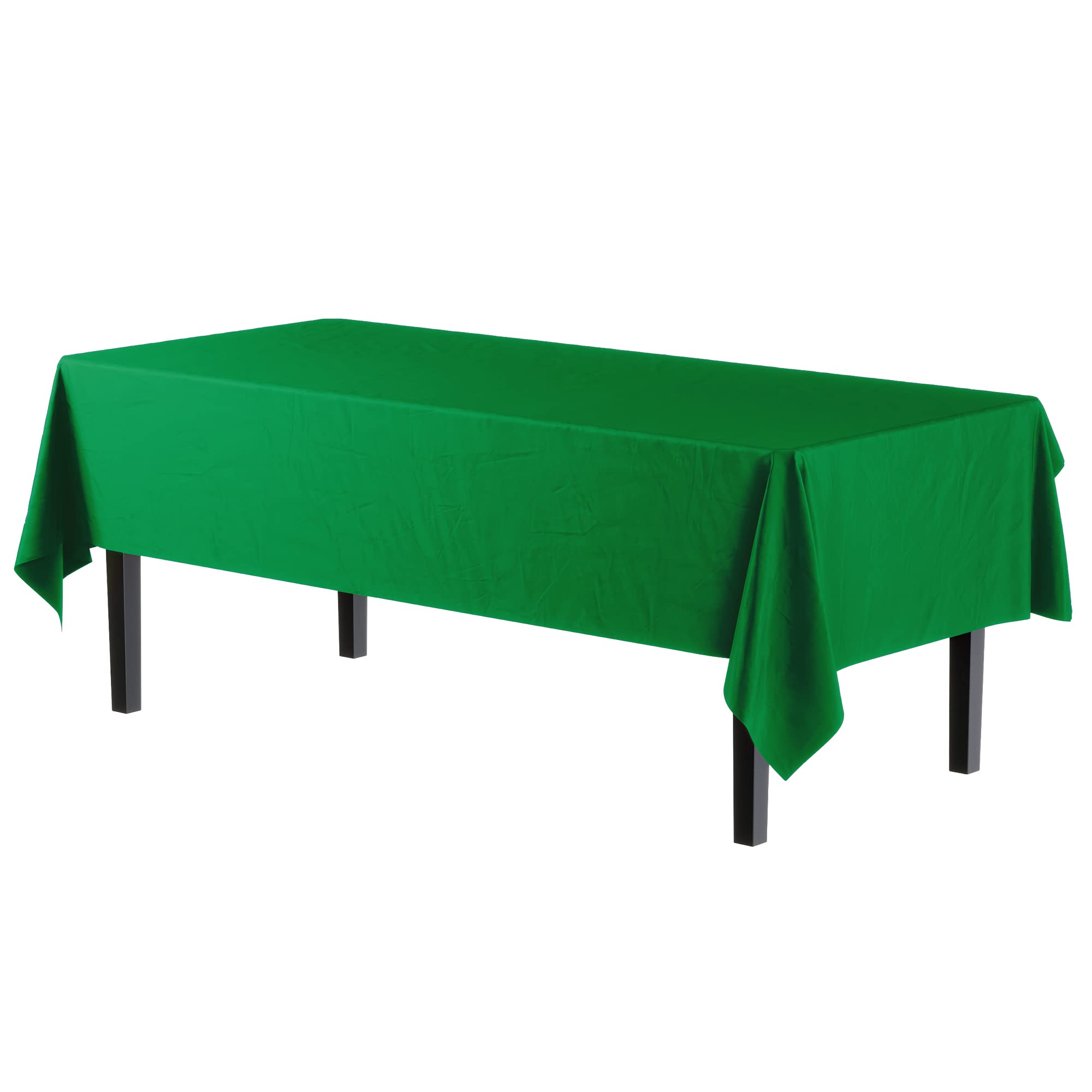Premium Emerald Green Plastic Table Covers | 6 Pack - 54 In. x 108 In.